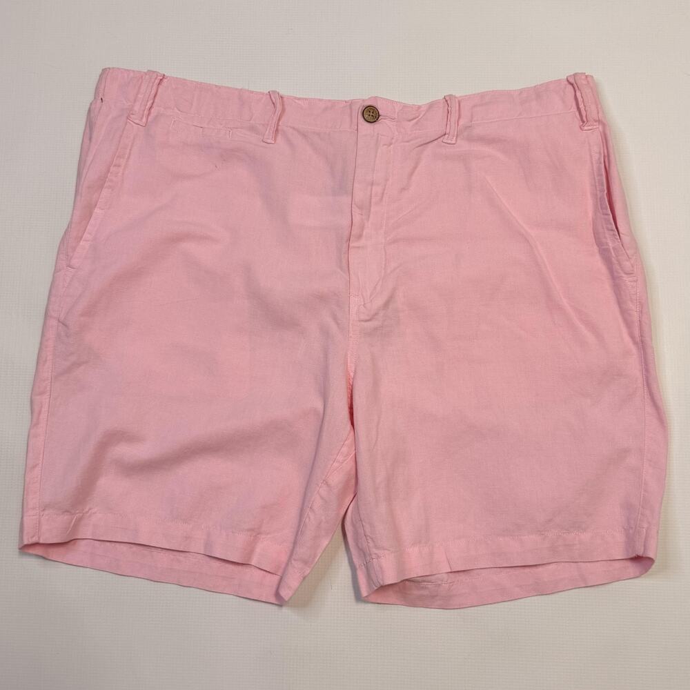 Polo Ralph Lauren Shorts Mens 40 Pink Linen Cotton Chino 9 Inseam Straight Fit